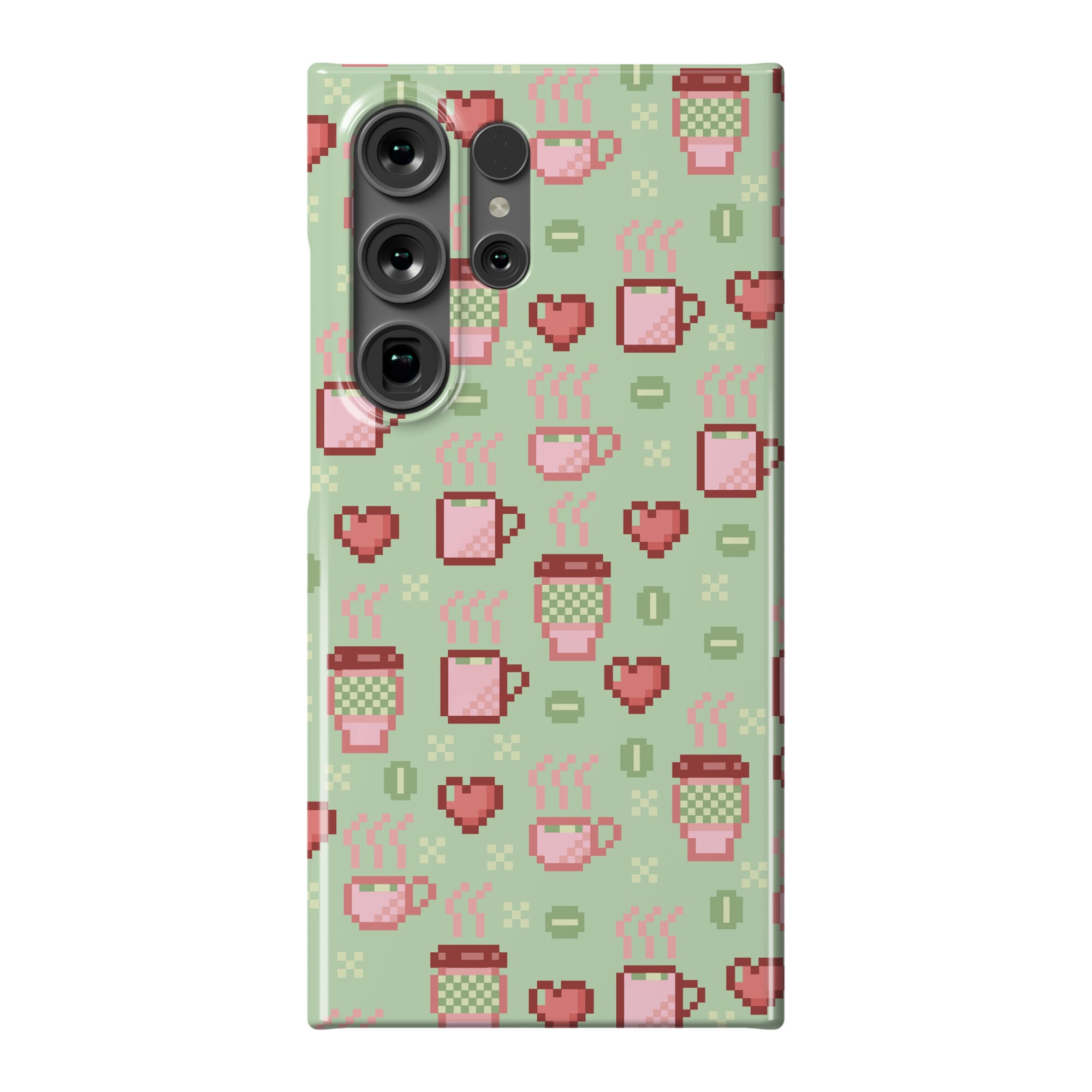 Pastel Coffee Pixel Art Pattern Phone Case